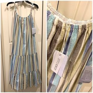 NWT StitchDrop Cotton Stripe Sleeveless Dress Size Medium